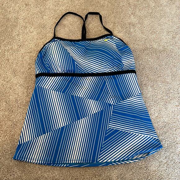 Nike Swim Women's Tankini Blue White Stripes Size‎ 12 - Picture 6 of 12